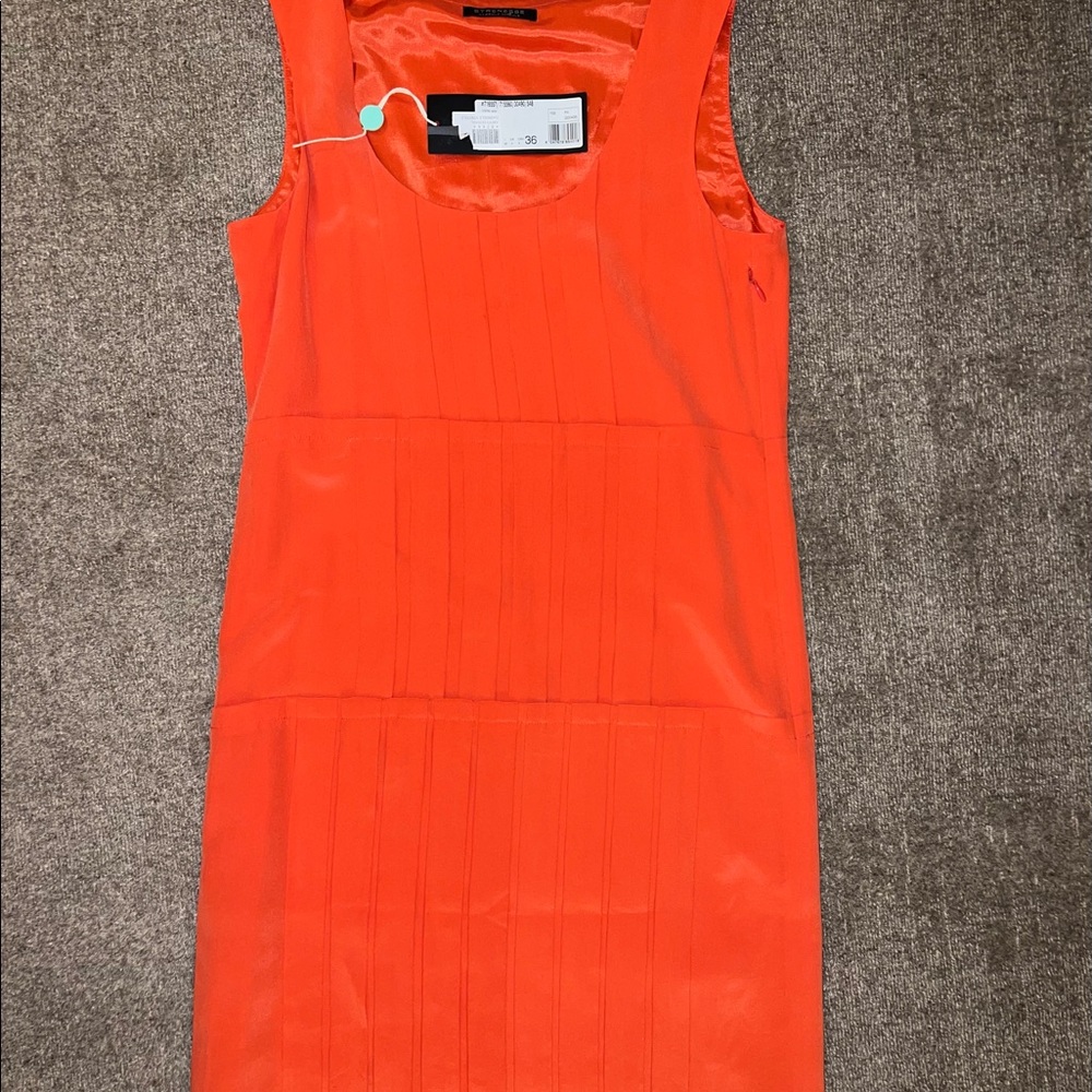 NWT Strenesse Gabriele Strehle red sleeveless silk dress